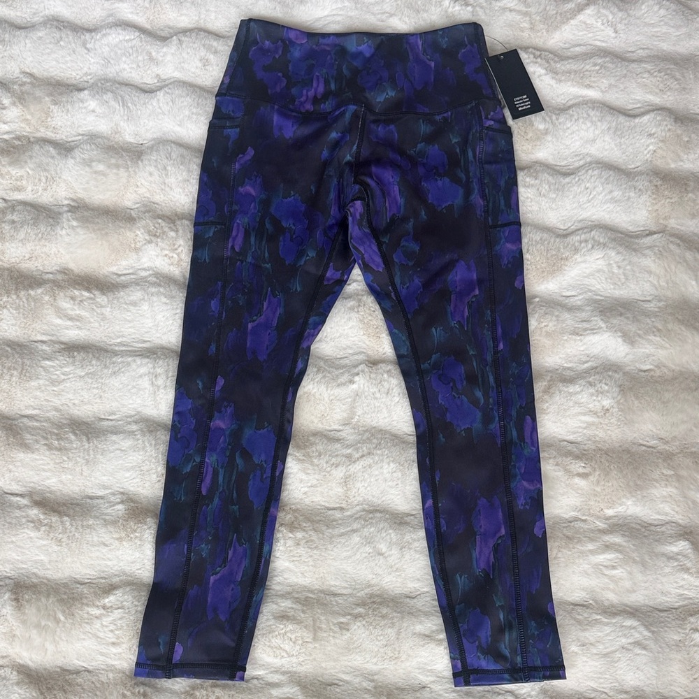Vibrant Purple and Black Leggings